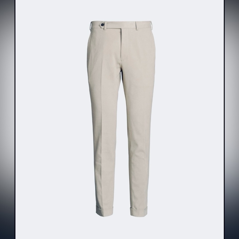 Bensol Men’s 36R Trousers NWT Nordstrom Stone Cotton Twill Stretch Unhemmed